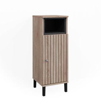 Vicco Armario Mediano Aquis, Sonoma, 30 X 86.8 Cm Con Puerta Y Compartimento Abierto
