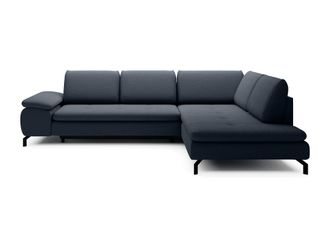 VENTE-UNIQUE.COM Sof&aacute; rinconera tela azul