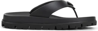 Prada Black Logo Flip-Flops