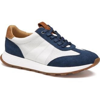 Johnston & Murphy Kinnon T-Toe Sneaker in Navy Suede/White Full Grain at Nordstrom Rack, Size 11.5