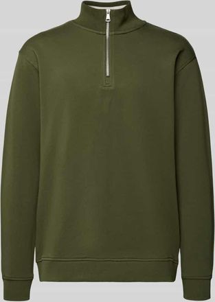 Marc O'Polo Denim Marc OPolo Denim Regular Fit Troyer aus reiner Baumwolle in Khaki, Größe XXL