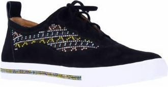 L'Amour Des Pieds Womens Kishen Leather Sneakers In Black