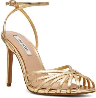 Steve Madden Mizuna Ankle Strap Sandal in Gold at Nordstrom, Size 9.5