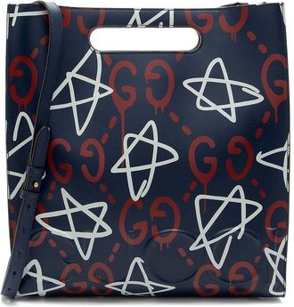 Gucci Blue Leather Ghost Medium Tote (Authentic Pre-Loved)