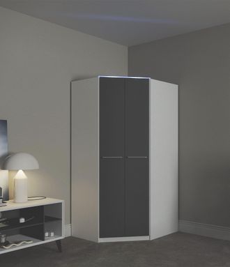 Priess Eckkleiderschrank »Barcelona Kleiderschrank Ecklösung Raumwunder« in 2 Tiefen Schrank Eckschrank Garderobe