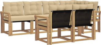 vidaXL Conjunto De Sof&aacute;s De Exterior 7 Uds. Y Beige Vidaxl