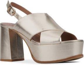 Aquatalia Nadina Platform Slingback Sandal in Platino at Nordstrom Rack, Size 9.5