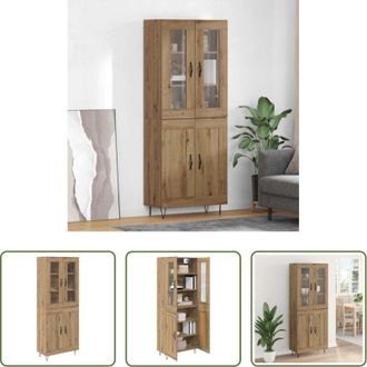 vidaXL Credenza in vetro - Credenza Rovere artigianale 69,5 x 34 x 90 cm Legno multistrato