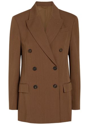 Brunello Cucinelli Double-breasted Wool-blend Blazer - Brown - 38 (UK6 / XS)