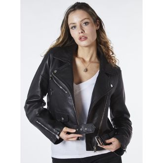 Bolongaro Trevor Womens Sarah Leather Biker Jacket in Black - Size 12 UK
