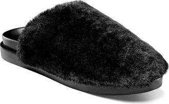Stacy Adams Montecito Scuff Slippers Mens Black Faux Fur Slip-On JOBB1587