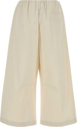 Loewe Womens Belted Trouser Beige Cotton Silk