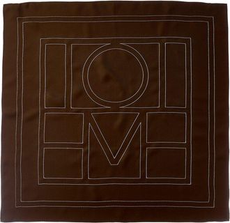Toteme Toteme Embroidered Monogram Silk Scarf