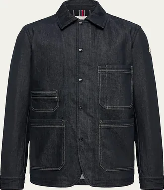 Moncler Mens Haderu Denim Shirt Jacket