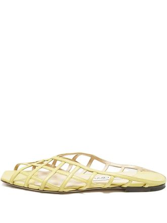 Jimmy Choo London square-toe flat sandals - Green