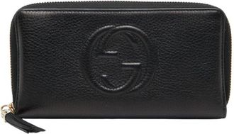 Gucci Navy Leather Long Wallet (Bi-Fold) (Pre-Owned)