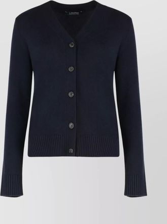 Max Mara wool cardigan with decorative patches and v-neckline