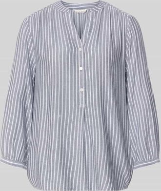 Tom Tailor Comfort Fit Langarmbluse aus reiner Viskose in Marine, Gr&ouml;&szlig;e 34