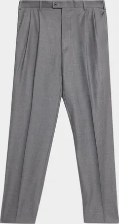 Zanella Men & apos;s Bennett Wool Straight-Fit Pleated Trousers