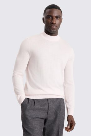 Moss Pink Merino Mock-Neck Jumper