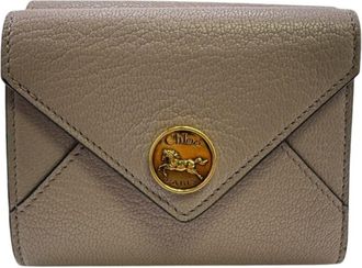 Chloé Pink Beige Leather Wallet (Tri-Fold) (Pre-Owned)