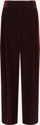 Giorgio Armani Wide leg Pants with double pleats in viscose and silk velvet Female 46