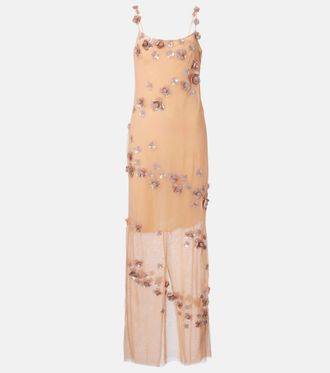 Blumarine Embroidered tulle gown