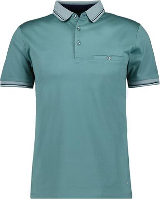 Ragman Poloshirt RAGMAN, Herren, Gr. M, gr&uuml;n (minze, 320), Baumwolle, regular fit, hoch geschlossener Ausschnitt, Shirts Poloshirt