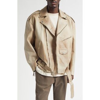 Golden Goose Gender Inclusive Journey Leather Jacket in Mellow Buff at Nordstrom, Size Large