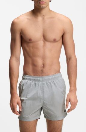 BOSS Jet Swim Trunks in Light/Pastel Grey at Nordstrom, Size Xx-Large