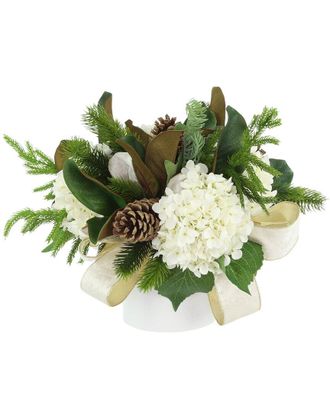Creative Displays Inc. Handmade Holiday Floral With Hydrangeas, Magnolia Leaves & Bows