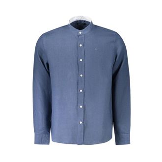 North Sails Ocean Positive Long Sleeve Shirt - Heren - Casual Overhemden - Blauw - L - Linnen - Overhemden