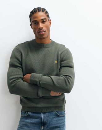 Farah Shepard maglione lavorato a maglia girocollo verde