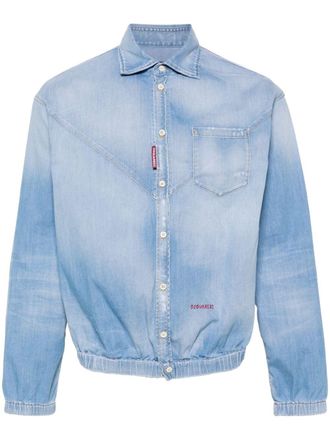 Dsquared2 elasticated-waistband denim shirt - men - Elastane/Cotton - 52 - Blue
