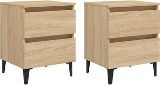 vidaXL Vidaxl - Mesitas De Noche 2 Uds Contrachapada Roble Sonoma 40x35x50 Cm
