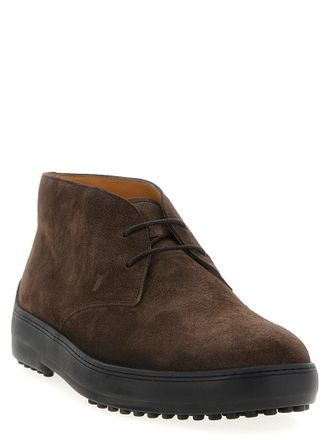 Tod's Suede Lace-Up Boot - Brown