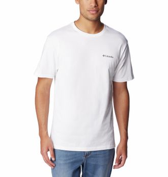 Columbia T-Shirt COLUMBIA CSC BASIC LOGO SHORT SLEEVE, Herren, Gr. M, weiss (wei&szlig;, lc cs), Obermaterial: 60% Baumwolle, 40% Polyester, Shirts T-Shirt