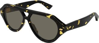 Bottega Veneta Dizzy Aviator Zonnebril - unisex - Zonnebrillen - Bruin - 56 MM - Accessoires