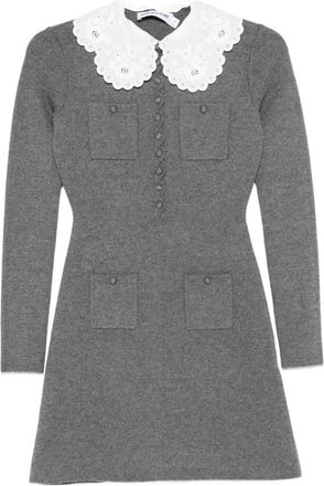 Self Portrait Mini-jurk met lange mouwen - Grijs