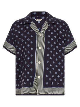 Bode Blue Silk Mens Blouse