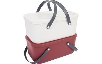 Rotho Einkaufskorb ROTHO RUMA 2 tlg., Damen, rot (rot, wei&szlig;), Kunststoff, Einkaufsk&ouml;rbe Einkaufskorb