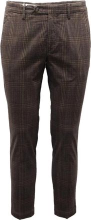 Michael Coal Bedrukte katoenen broek - Heren - Slim Fit Broeken - Bruin - W34 - Katoen - Broeken