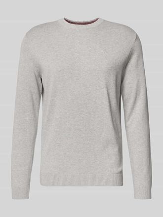 Tom Tailor Regular Fit Strickpullover aus reiner Baumwolle in Hellgrau, Gr&ouml;&szlig;e M