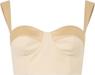 Moschino Tops, Dames, Beige, S, Wol, Strakke Korte Top