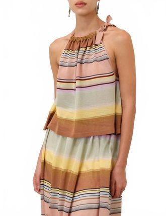 Zimmermann Coco Halter Top In Stripe