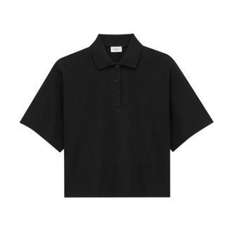 Saint Laurent Polo Shirts, female, Black, Size: 2XL Cassandre Polo Shirt