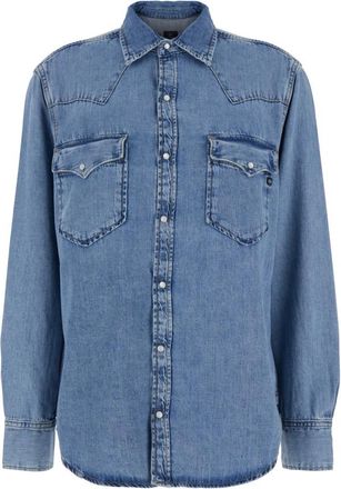 AG - Adriano Goldschmied Blauwe Denim Klassieke Kraag Shirt Vrouw - Dames - Spijkeroverhemden - Blauw - S - Denim - Overhemden
