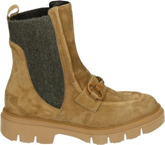 Luca Grossi Westers stijl cognac su&egrave;de laars - Dames - Chelseaboots - Bruin - 37 EU - Su&egrave;de - Schoenen