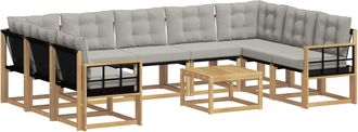 vidaXL Conjunto De Sof&aacute;s De Exterior 10 Uds. Blanco Y Gris Claro Vidaxl