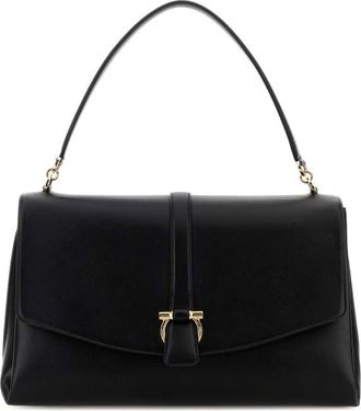 Ferragamo Black Leather Shoulder Bag